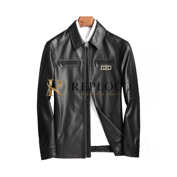 ✨Louis vuitton 2019 Mens Logo Leather Jacket - 루이비통 2019 남성 로고 가죽 자켓 Lou01419x.Size(l - 4xl).블랙