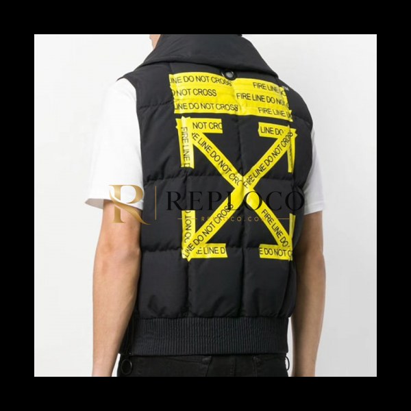 ✨[베스트 상품] Off-white 2018 Mens Padding Vest - 오프화이트 파이어테이핑 패딩조끼 OFF0023 , Size (M - XL)