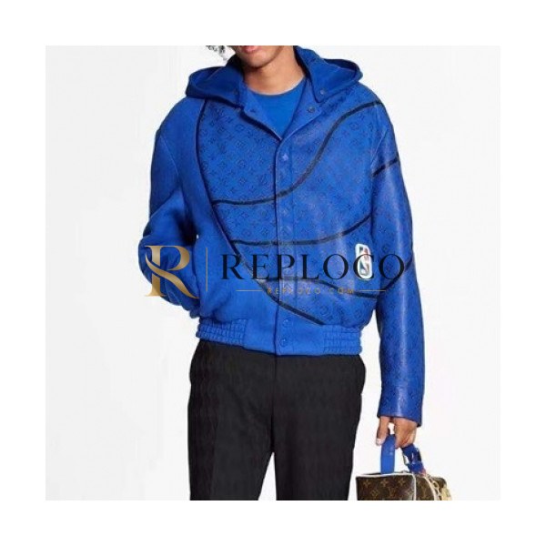 ✨Louis vuitton Mens Logo Leather Jackets Blue - 루이비통 2021 남성 로고 가죽 자켓 Lou03641x Size(m - 3xl) 블루