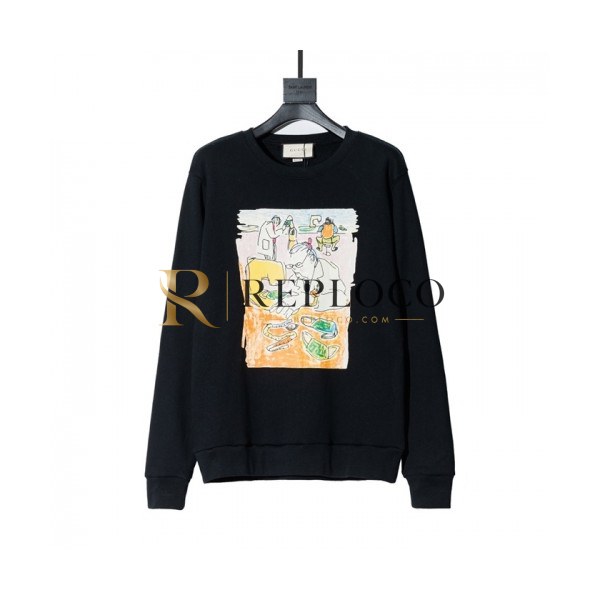 ✨[구찌]Gucci 2020 Mm/Wm Logo Crew-neck Cotton Tshirts - 구찌 2020 남/녀 로고 코튼 크루넥 코튼 긴팔티 Guc03218x.Size(xs - l).블랙