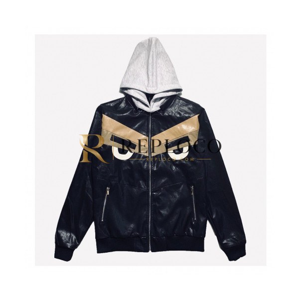 ✨Fendi 2019 Mens Casual Zip-up Leather Jacket - 펜디 2019 남성 캐쥬얼 집업 가죽 자켓 Fen0388x.Size(m - 2xl).블랙