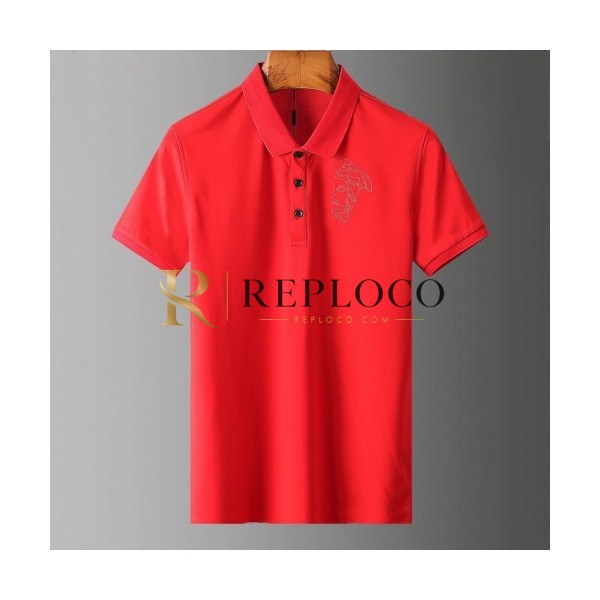 ✨[베르사체]Versace 2020 Mens Logo Silket Short Sleeved Polo Tshirts - 베르사체 2020 남성 메두사 실켓 폴로 반팔티 Ver0626x.Size(m - 3xl).레드