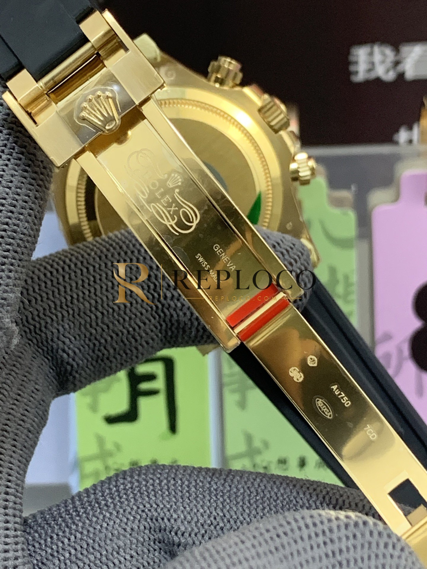 VS 공장 롤렉스 코스모그래프 데이토나 40mm 126518LN 블랙 판다 다이얼 옐로우 골드 러버 스트랩 1:1 슈퍼클론 DD4131 무브먼트 - 이미지 6