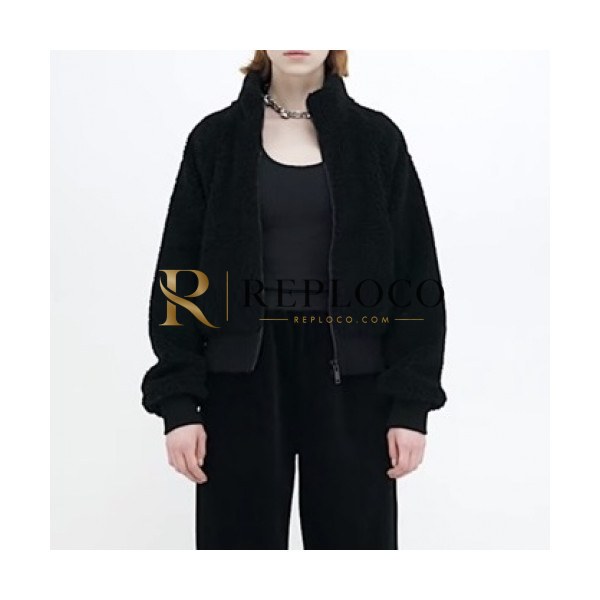 ✨MO&Co 2020 Womens Logo Leather Jackets - MO&Co 2020 여성 로고 가죽 자켓 Moco002x.Size(xs - m).블랙