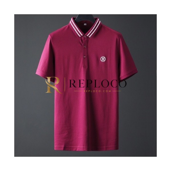 ✨Hermes 2020 Mens Silket Short Sleeved Polo Tshirts - 에르메스 2020 남성 실켓 폴로 반팔티 Her0473x.Size(m - 3xl).버건디