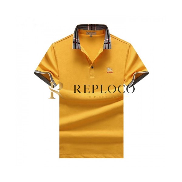 ✨[매장판]Burberry 2019 Mens Logo Silket Short Sleeved Polo Tshirt - 버버리 2019 남성 로고 실켓 폴로 반팔티 Bur01645x.Size(m - 3xl).옐로우