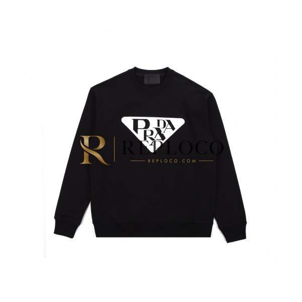 ✨Prada Mens Crew-neck Cotton Tshirts Black - 프라다 2021 남성 로고 크루넥 코튼 긴팔티 Pra02559x Size(m - 2xl) 블랙