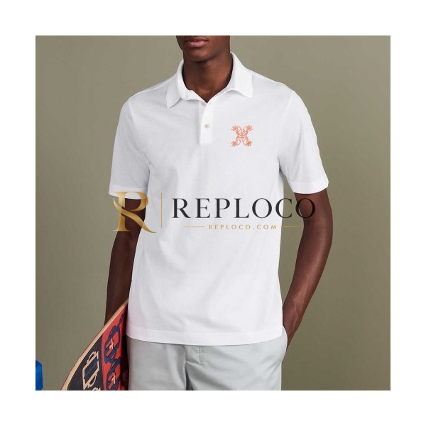 ✨Hermes 2020 Mens Silket Short Sleeved Polo Tshirts - 에르메스 2020 남성 실켓 폴로 반팔티 Her0443x.Size(m - 2xl).화이트