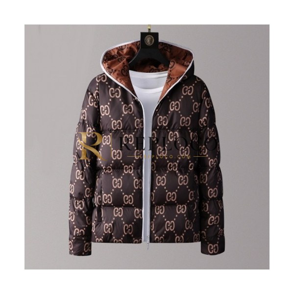 ✨[구찌]Gucci 2020 Mens Logo Casual Duck Down Padding - 구찌 2021 남성 로고 캐쥬얼 덕다운 양면 패딩 Guc03338x.Size(m - 2xl).브라운