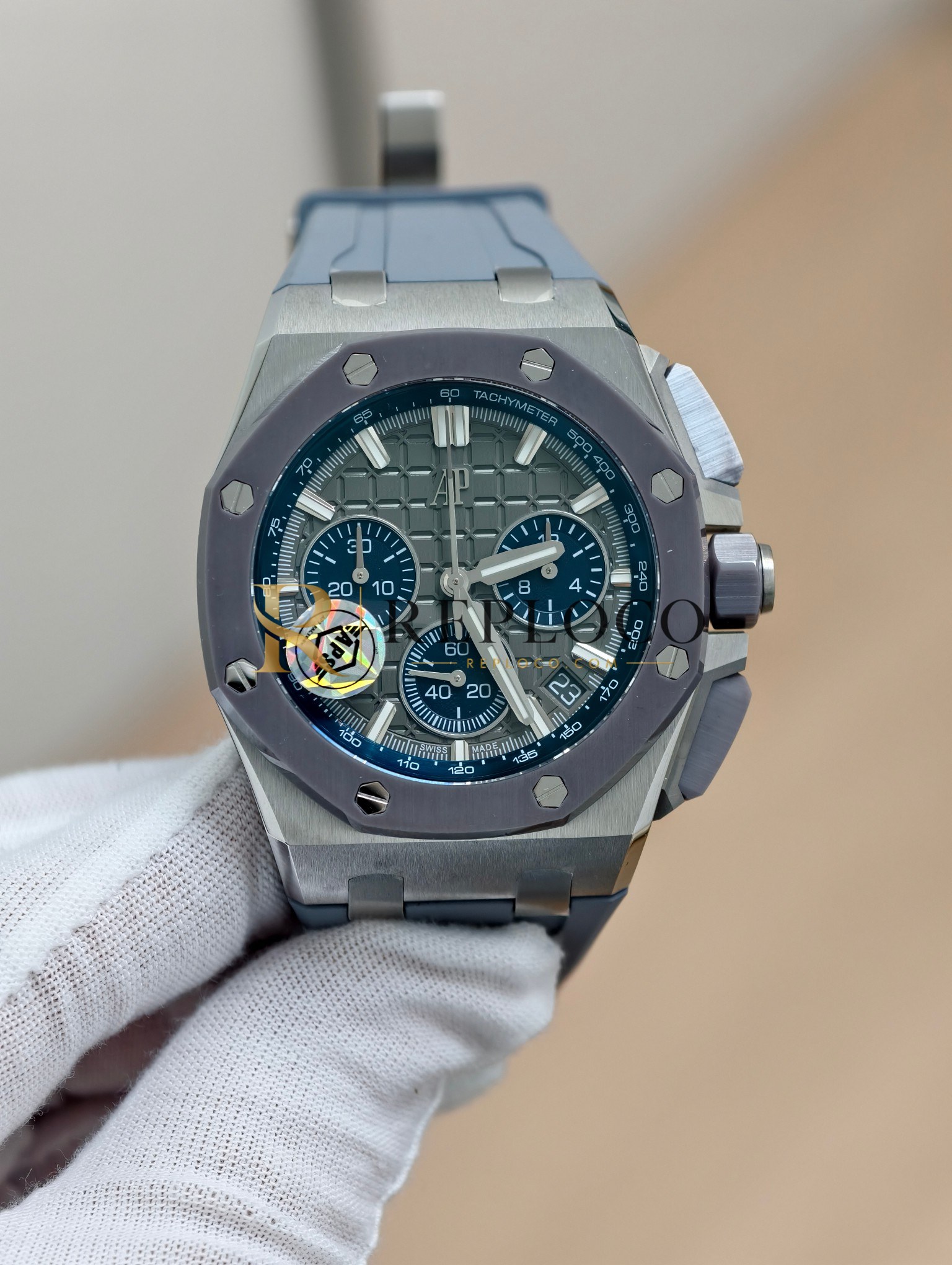 AP 로열 오크 오프쇼어 43mm 26420 스테인리스 스틸 APSF 1:1 베스트 에디션 그레이 다이얼 러버 스트랩 슈퍼클론 4401
