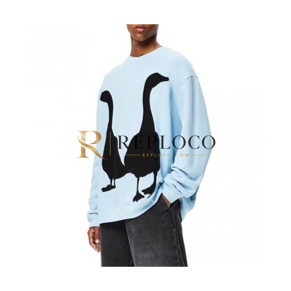 ✨[로에베]Loewe 2020 Mens Logo Crew-neck Cotton Tshirts - 로에베 2020 남성 로고 크루넥 코튼 긴팔티 Loe0317x.Size(s - xl).블루