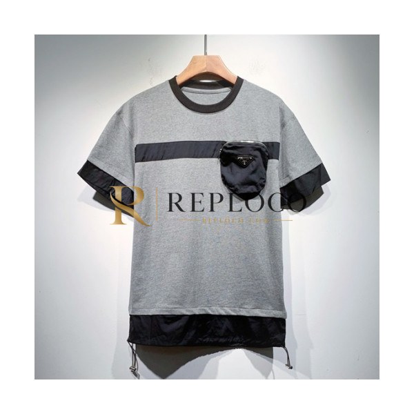 ✨Prada Mens Basic Logo Short Sleeved Tshirts Gray - 프라다 2021 남성 베이직 로고 폴로 반팔티 Pra02299x Size(s - 2xl) 그레이