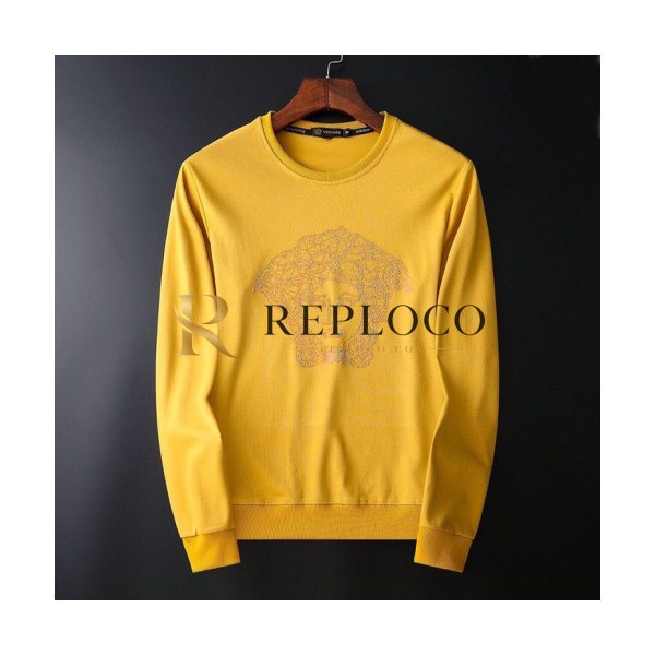 ✨Versace 2019 Mens Medusa Logo Crew-neck Tshirt - 베르사체 2019 남성 메두사 로고 크루넥 긴팔티 Ver0335x.Size(m - 3xl).옐로우