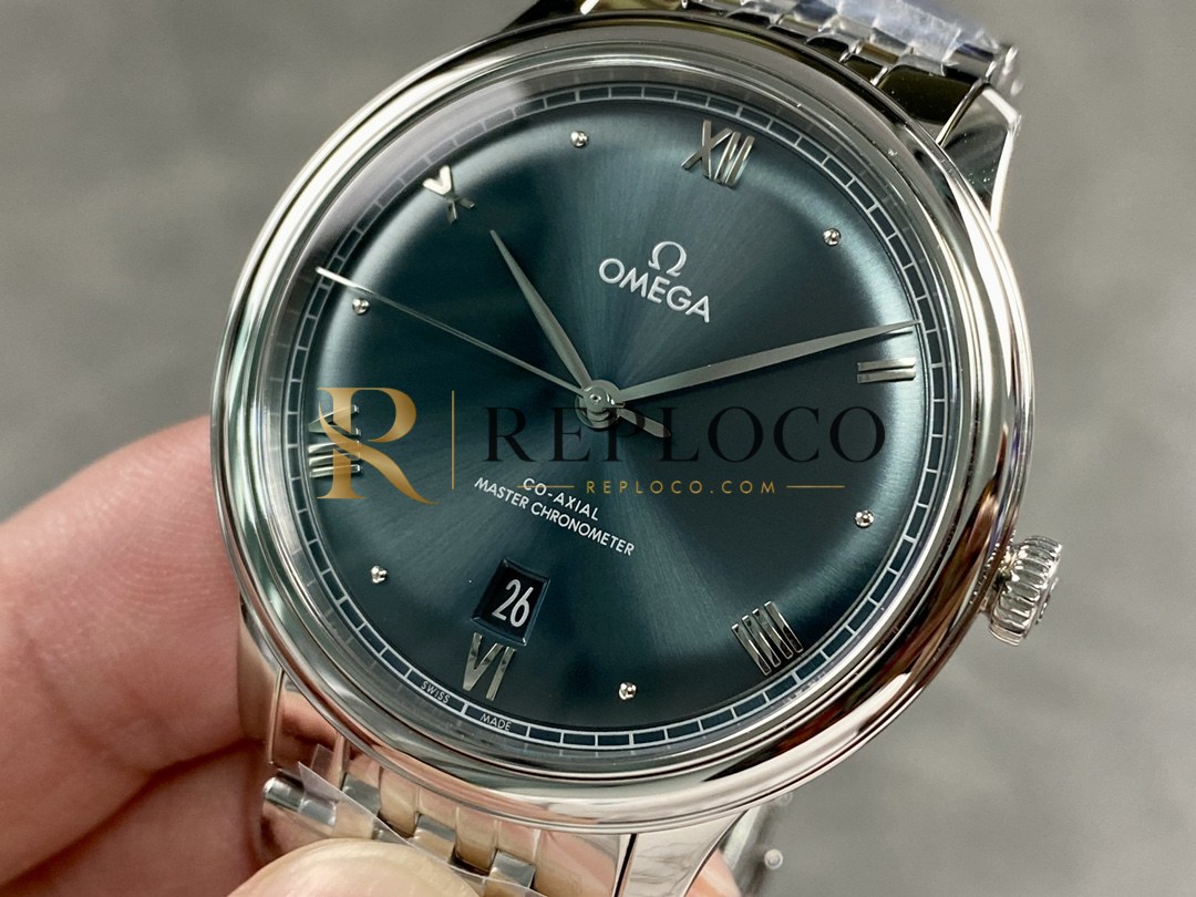 VS 공장 오메가 드빌 프레스티지 40mm 파인 그린 다이얼 스테인리스 스틸 브레이슬릿 (434.10.40.20.10.001) 1:1 슈퍼클론 단동 DD8800 무브먼트 탑재 - 이미지 3
