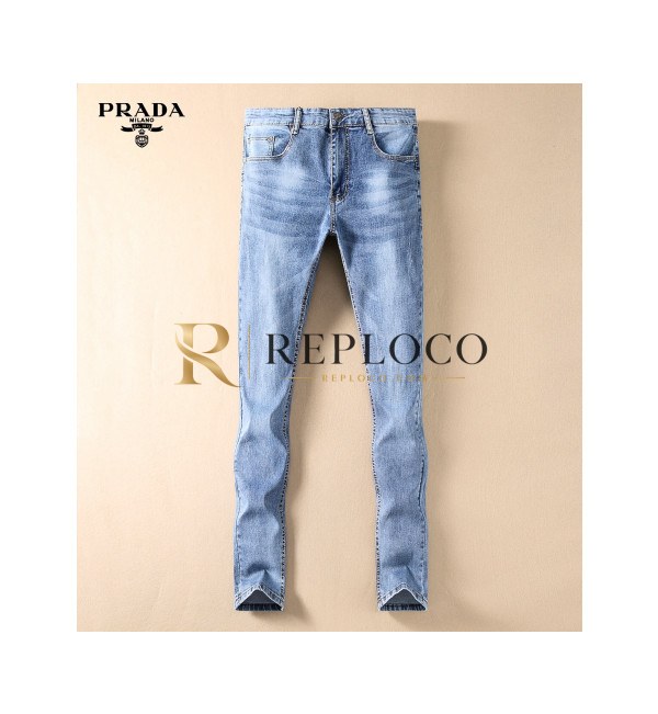 ✨Prada 2019 Mens Classic Logo Denim Pants - 프라다 2019 남성 클래식 로고 데님 팬츠 Pra0852x.Size(29 - 40).블루