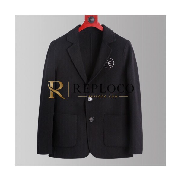 ✨Fendi 2019 Mens Logo Cashmere Coat - 펜디 2019 남성 로고 캐시미어 코트 Fen0380x.Size(m - 3xl).블랙