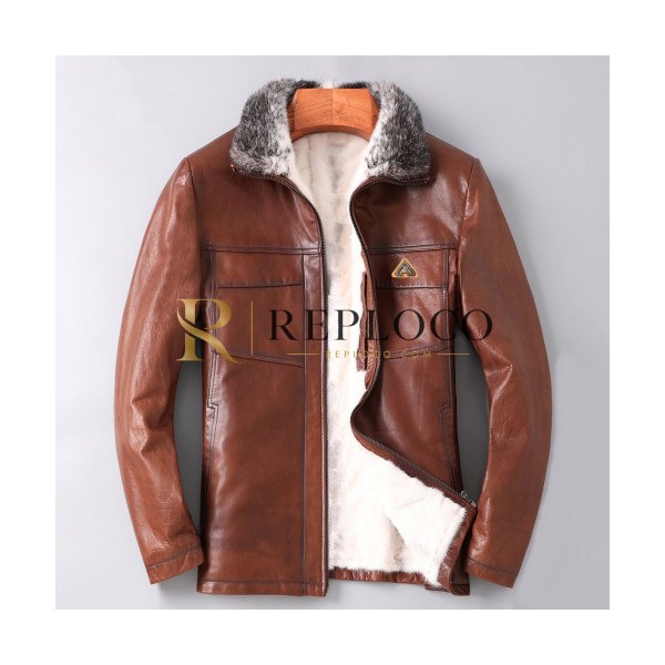 ✨Louis vuitton 2019 Mens Logo Mink Leather Jacket - 루이비통 2019 남성 로고 밍크 가죽 자켓 Lou01486x.Size(m - 3xl).브라운