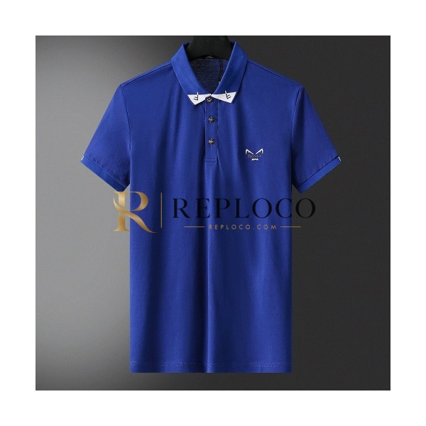✨[펜디]Fendi 2020 Mens Logo Casual Short Sleeved Polo Tshirts - 펜디 2020 남성 로고 캐쥬얼 코튼 폴로 반팔티 Fen0760x.Size(m - 3xl).블루