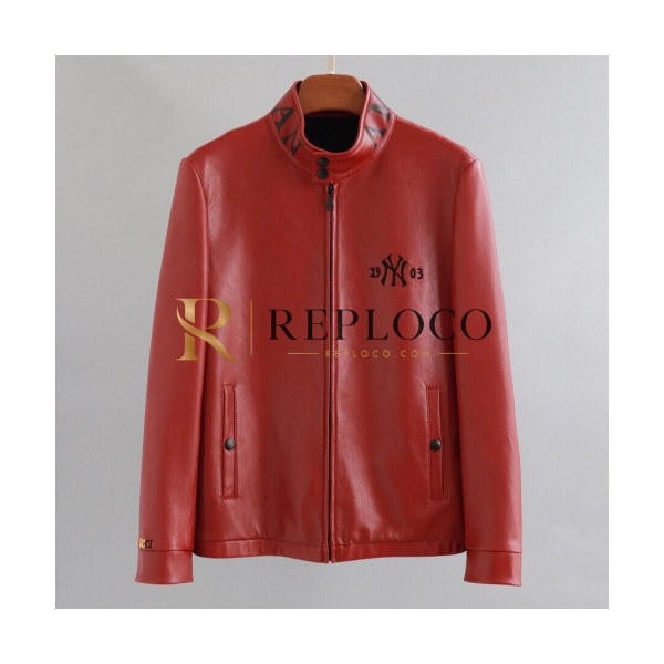 ✨Gucci 2019 Mens Logo Casual Leather Jacket - 구찌 2019 남성 로고 캐쥬얼 가죽 자켓 Guc01550x.Size(m - 3xl).레드
