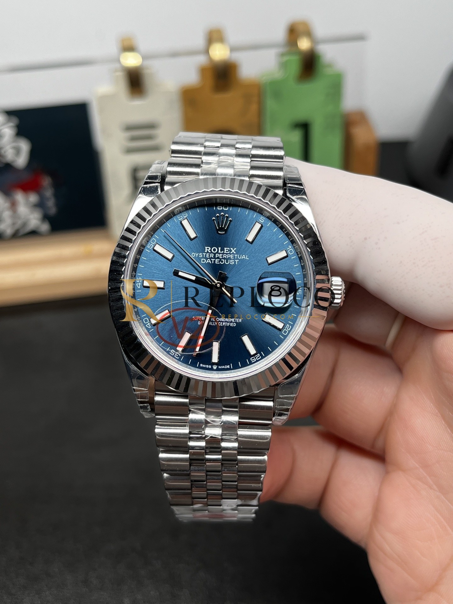 VS 공장 V2 롤렉스 데이트저스트 41mm 126334 블루 선버스트 다이얼 플루티드 베젤 주빌리 브레이슬릿 1:1 슈퍼클론 DD3235 무브먼트