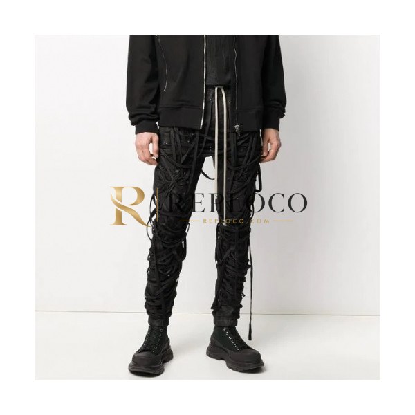 ✨[릭오웬스]Rick Owens 2020 Mens Logo Cotton Pants - 릭오웬스 2020 남성 로고 코튼 팬츠 Ric0053x.Size(m - 2xl).블랙