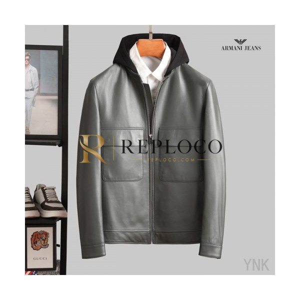 ✨[알마니]Armani 2020 Mens Logo Casual Leather Jackets - 알마니 2020 남성 로고 캐쥬얼 가죽 자켓 Arm0761x.Size(m - 3xl).그레이