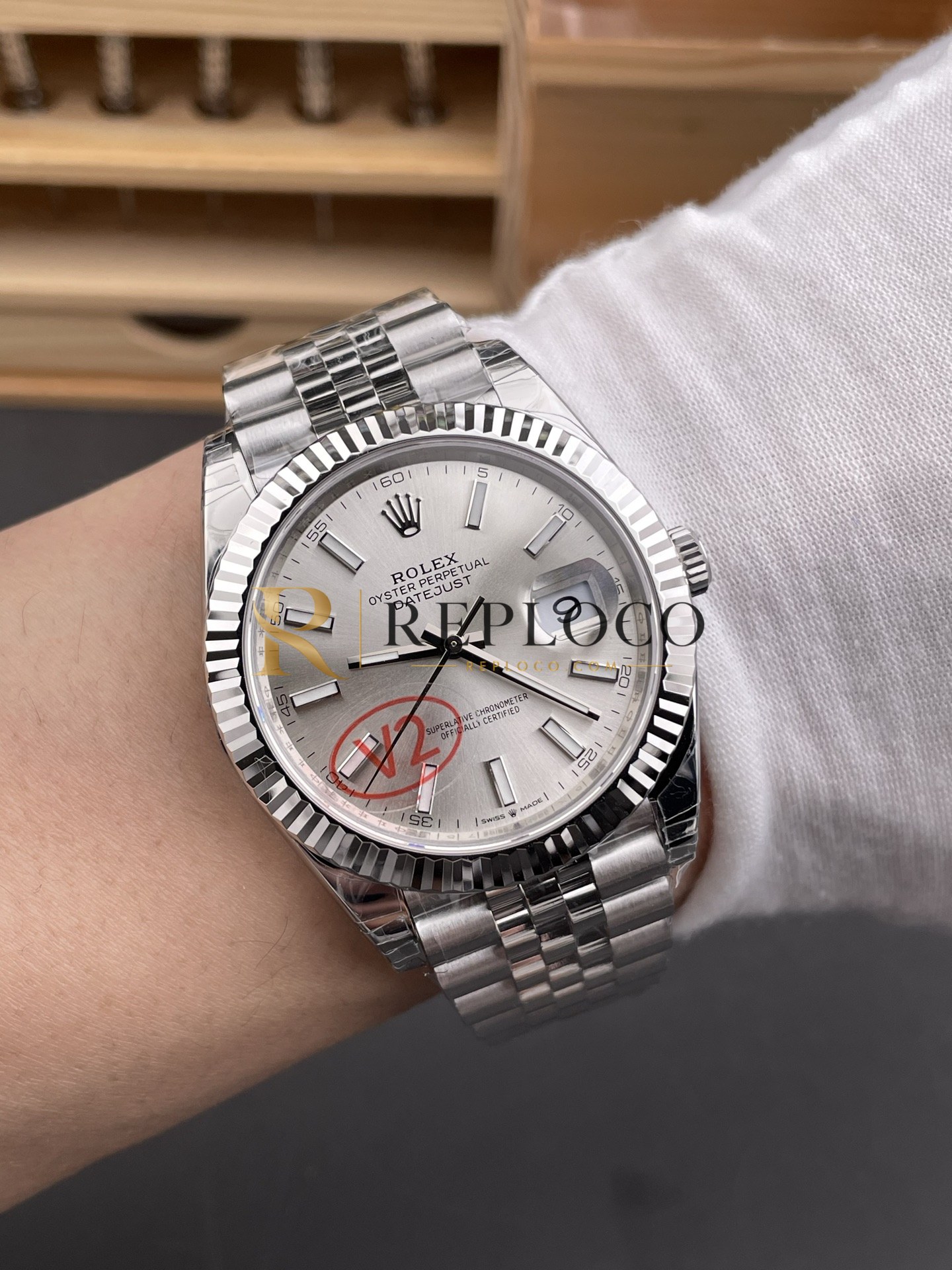 VS 공장 V2 롤렉스 데이토저스트 41mm 126334 실버 선버스트 다이얼 플루티드 베젤 쥬빌리 브레이슬릿 1:1 슈퍼클론 DD3235 무브먼트 - 이미지 5