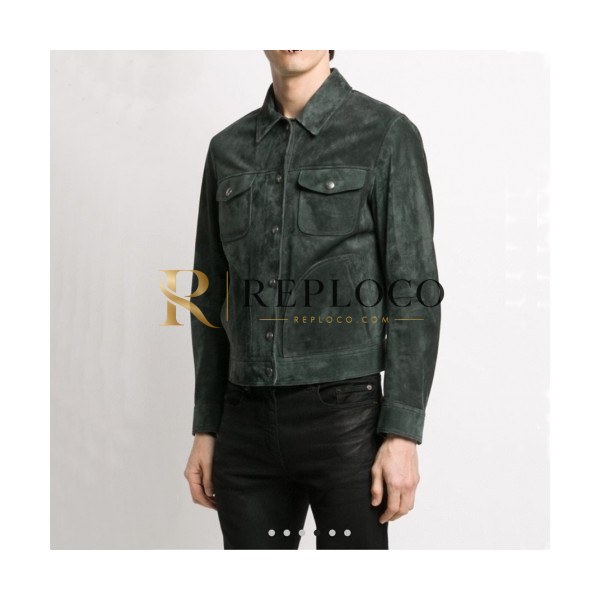 ✨Tom Ford Mens Logo Casual Leather Jacket Green - 톰포드 2021 남성 로고 캐쥬얼 자켓 Tomf0028x Size(m - 3xl) 그린