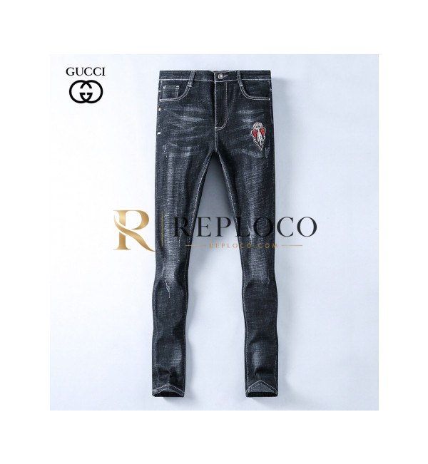 ✨[구찌]Gucci 2020 Mens Casual Initial Logo Denim Pants - 구찌 2020 남성 캐쥬얼 이니셜 로고 데님 팬츠 Guc01960x.Size(29 - 38).블랙