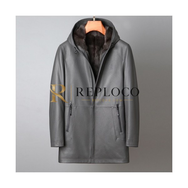 ✨Armani Mens Classic Leather Jackets Gray - 알마니 2021 남성 클래식 캐쥬얼 가죽 자켓 Arm0915x Size(m - 3xl) 그레이