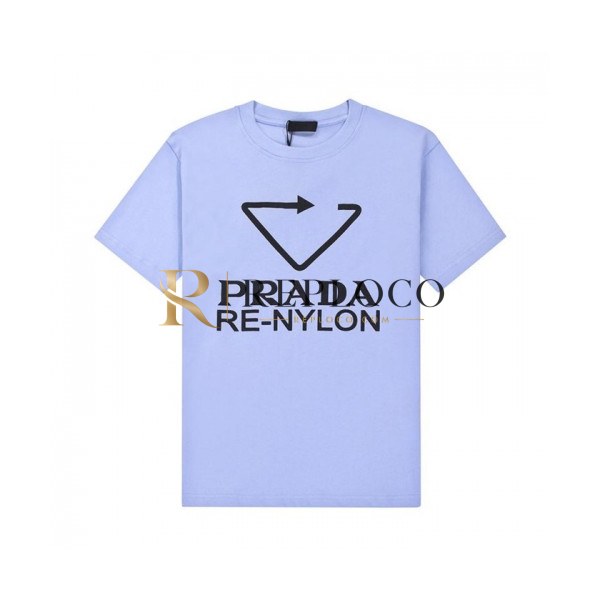 ✨Prada Mens Basic Logo Short Sleeved Tshirts Blue - 프라다 2021 남성 베이직 로고 폴로 반팔티 Pra02297x Size(s - 2xl) 블루