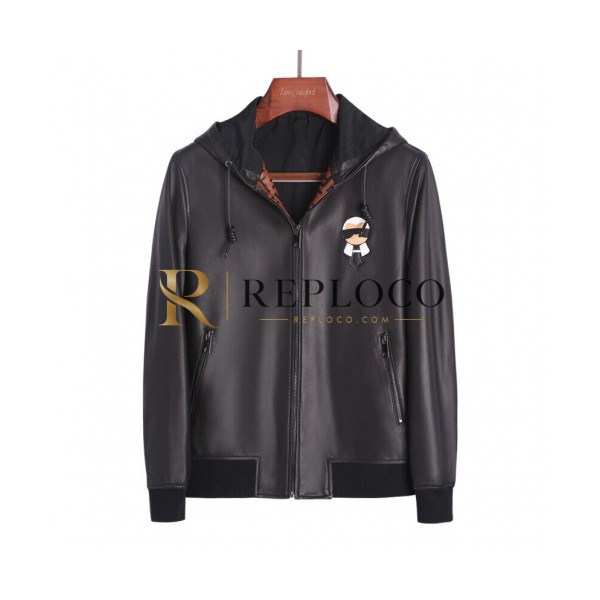 ✨Fendi 2019 Mens Casual Zip-up Leather Jacket - 펜디 2019 남성 캐쥬얼 집업 레더자켓 Fen0321x.Size(m - 3xl).블랙