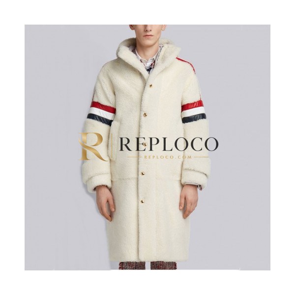 ✨Thom Browne 2019 Mens Casual Classic Flannel Coat - 톰브라운 2019 남성 캐쥬얼 클래식 플란넬 코트 Thom0334x.Size(s - xl).아이보리