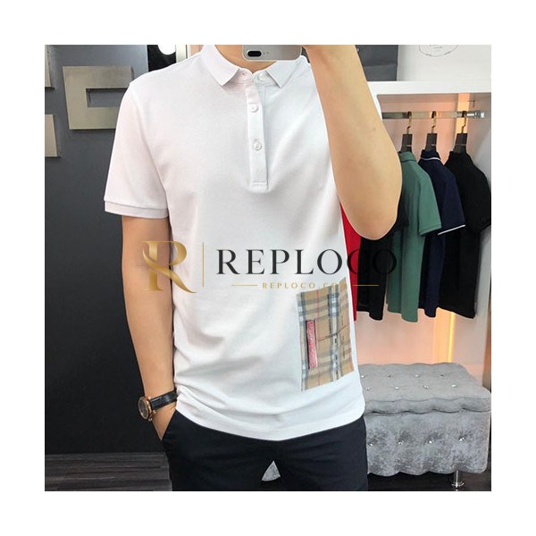 ✨Burberry 2019 Mens Logo Polo Cotton Short Sleeved Tshirt - 버버리 남성 로고 폴로 코튼 반팔티 Burpt0001.Size(48 - 56).화이트