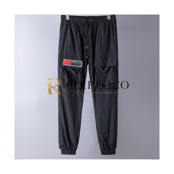 ✨[프라다]Prada 2020 Mens Logo Casual Training Pants - 프라다 2020 남성 로고 캐쥬얼 트레이닝 팬츠 Pra0981x.Size(m - 2xl).블랙