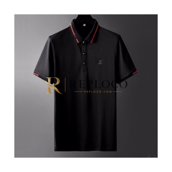 ✨[매장판]Gucci 2020 Mens Logo Silket Short Sleeved Polo Tshirts - 구찌 2020 남성 로고 실켓 폴로 반팔티 Guc02754x.Size(m - 3xl).블랙