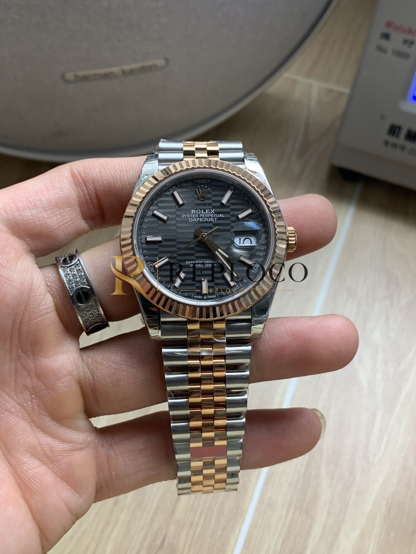 VS 공장 롤렉스 데이트저스트 41mm 126331 투톤 로즈골드 슬레이트 그레이 플루티드 모티프 다이얼 쥬빌리 브레이슬릿 1:1 슈퍼클론 DD3235 무브먼트