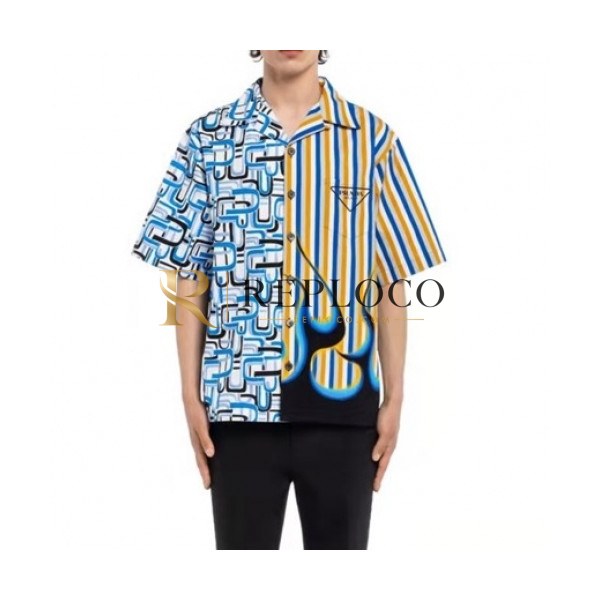 ✨Prada Mens Basic Logo Short Sleeved Tshirts Blue - 프라다 2021 남성 베이직 로고 폴로 반팔티 Pra02432x Size(s - xl) 블루