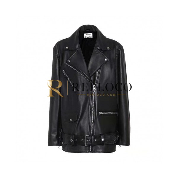 ✨Acne Sstudios 2019 Womens Casual Leather Jacket - 아크네 2019 여성 캐쥬얼 가죽자켓 Acn0026x.Size(s - l).블랙