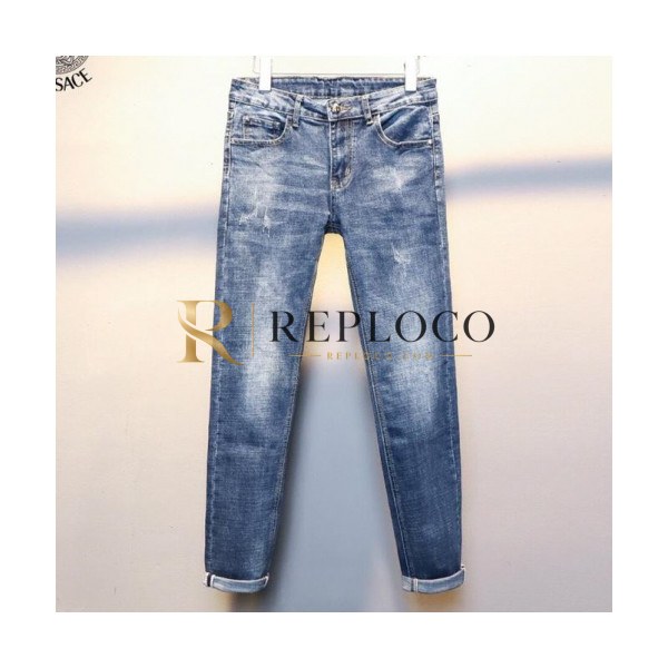 ✨Versace 2019 Mens Graffity Denim Pants - 베르사체 남성 그래피티 데님 팬츠 Verdp0064.Size(29-38).블루