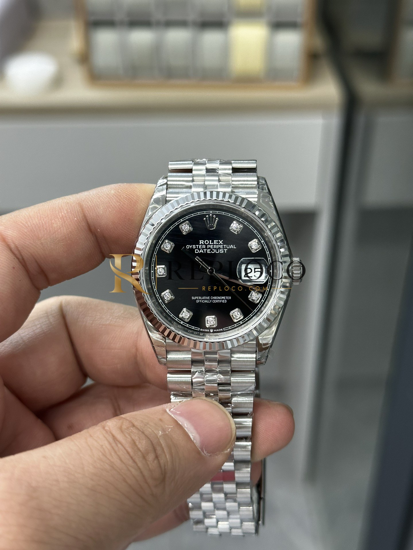 VS 공장 롤렉스 데이트저스트 36mm 126234 블랙 다이아몬드 다이얼 쥬빌리 브레이슬릿 1:1 슈퍼클론 DD3235 무브먼트