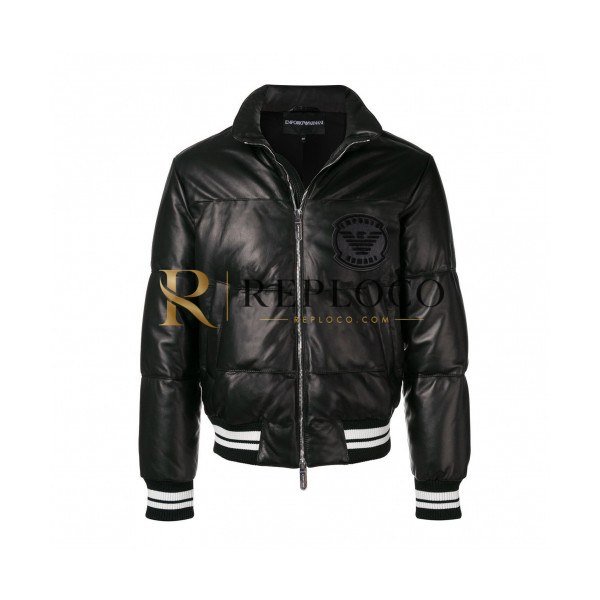 ✨Armani 2019 Mens Logo Down Leather Jacket - 알마니 2019 남성 로고 다운 가죽 자켓 Arm0365x.Size(m - 3xl).블랙