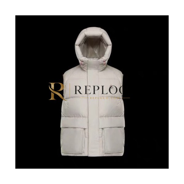 ✨[몽클레어]Moncler 2020 Mens Patch Logo Modern Duck Down Padding Vest - 몽클레어 2020 남성 패치 로고 모던 덕다운 패딩 조끼 Moc01362x.Size(m - 3xl).그레이