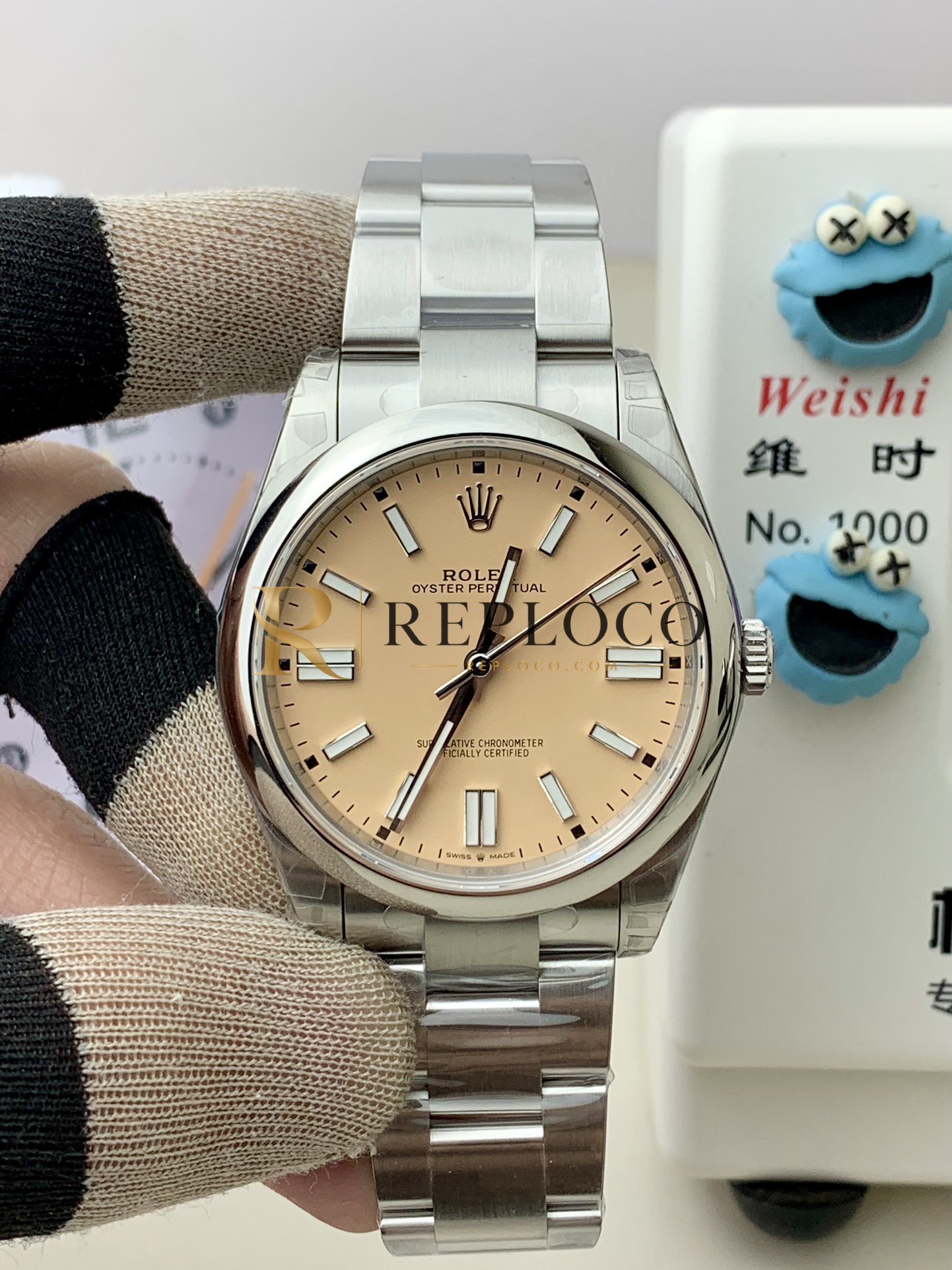 VS 공장 롤렉스 오이스터 퍼페츄얼 41mm 124300 커스텀 캔디 핑크 래커 다이얼 스무스 베젤 오이스터 브레이슬릿 1:1 슈퍼클론 DD3230 무브먼트