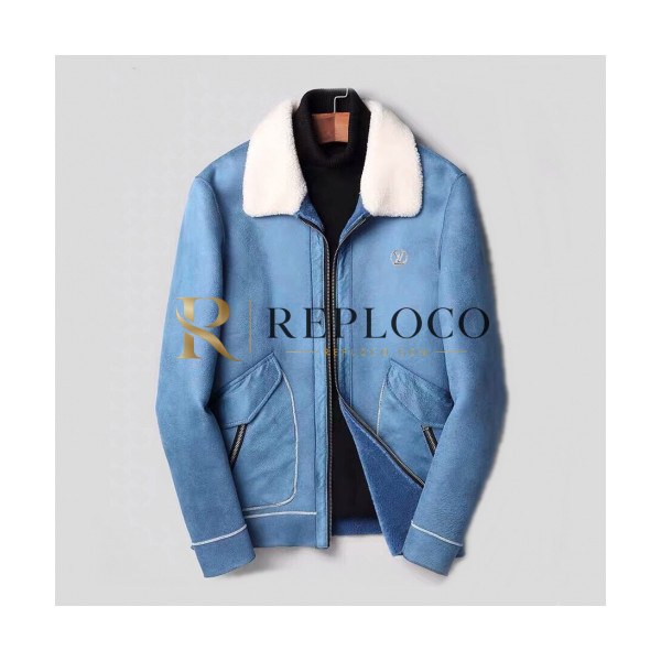 ✨Louis vuitton 2019 Mens Logo Leather Jacket - 루이비통 2019 남성 로고 가죽 자켓 Lou01456x.Size(m - 3xl).블루