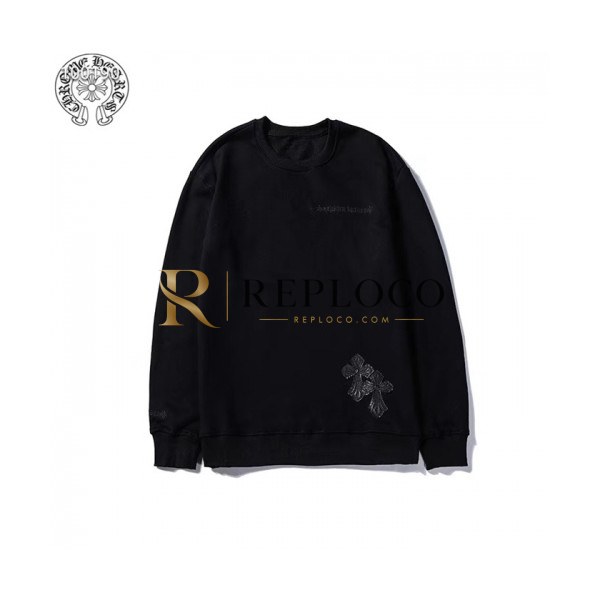 ✨[크롬하츠]Chrome Hearts 2020 Mens Logo Cotton Tshirts - 크롬하츠 2020 남성 크로스 로고 코튼 긴팔티 Chr0301x.Size(m - 2xl).블랙