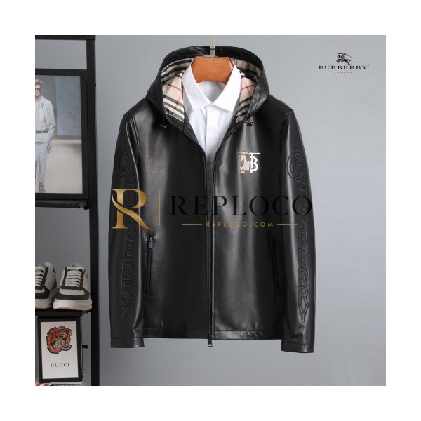 ✨[버버리]Burberry 2020 Mens Casual Leather Jackets - 버버리 2020 남성 캐쥬얼 가죽 자켓 Bur03011x.Size(m - 3xl).블랙