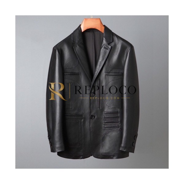 ✨Fendi Mens Casual Leather Jackets Black - 펜디 2021 남성 캐쥬얼 가죽 자켓 Fen01098x Size(m - 3xl) 블랙