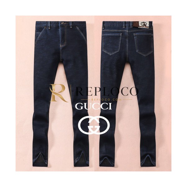 ✨[구찌]Gucci 2019 Mens Casual Initial Logo Denim Pants - 구찌 2019 남성 캐쥬얼 이니셜 로고 데님 기모 팬츠 Guc01893x.Size(29 - 40).블루