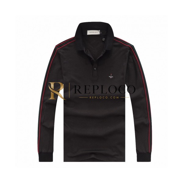 ✨[구찌]Gucci 2020 Mens Basic Cotton Polo Tshirts - 구찌 2020 남성 베이직 코튼 폴로 긴팔티 Guc02229x.Size(m - 3xl).블랙